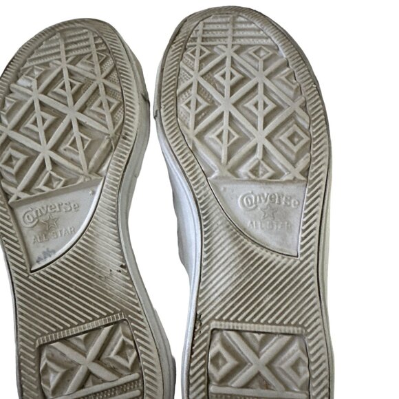 Converse White Leather Sneaker - EUC -  Unisex - W - 7.5 - Picture 4 of 6